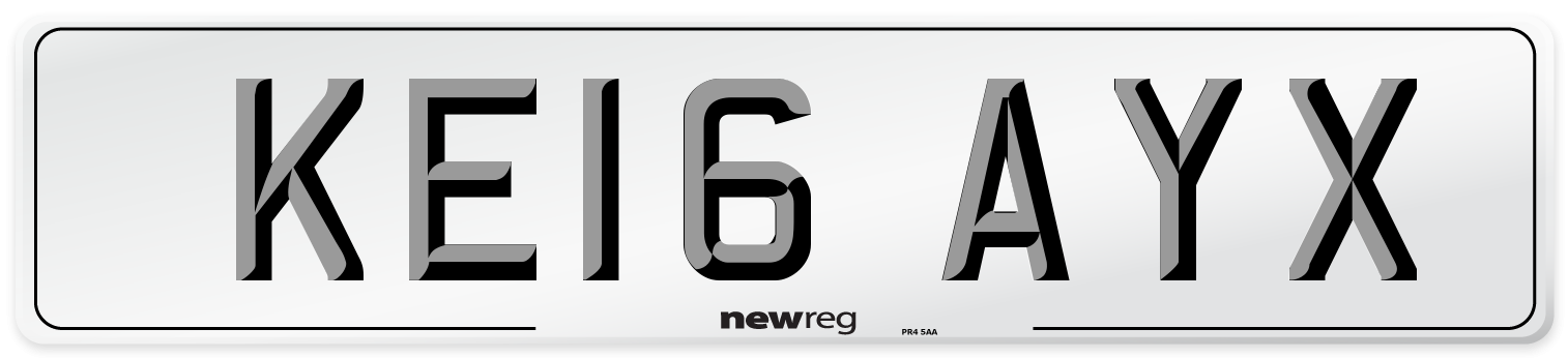 KE16 AYX Number Plate from New Reg